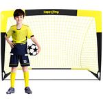 Happy Jump Football Goal Pop up Football Net Post for Kids Garden Football Training Gift 1 Pack(4'x3', Black+Yellow)