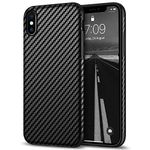 Tasikar iPhone Xs Max Case Good Grip Carbon Fiber Texture Leather Case Compatible with iPhone Xs Max (Black)