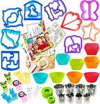 IELEK Sandwich Cutters Shapes Set for Kids Bread Vegetables Fruits Cheese Shapes Mold Supplies Crust Bento Lunch Box Accessories and Uncrustable Sealer