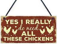 RED OCEAN Funny Chicken Sign For Chicken Lovers Novelty Birthday Gift Sign For Chicken Coop Hen House Home Decor