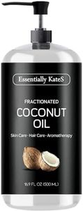 Essentially KateS Fractionated Coconut Oil 16.9 Fl Oz (500ML) - Body Oil, Massage Oil, Hair Oil, Nail Oil, and Carrier Oil for Essential Oils, No Scent