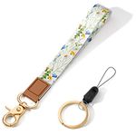 ZAXMEY Wrist Lanyard for Keys, Cute Wrist Strap Lanyard, Key Chain Holders, Wristband Key Chain, Key Wrist Straps, Car Key Holder for Men and Women, Flower