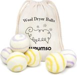 Lypumso Wool Dryer Balls Organic 6 Pack, Reusable 100% New Zealand Wool Dryer Balls Handy Laundry Sheep Cute Fabric Softener Balls, No Chemicals Anti static Handmade Dryer Balls Saves Drying Time