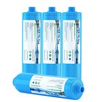 4 Pack RV Water Filter System,RV Fresh Water Hose Filter, Reduces Odors, Bad Taste, Rust, Chlorine, Upgraded Inline Water Filter for Marine, Campers, Travel Trailers, Boats (4, Blue)