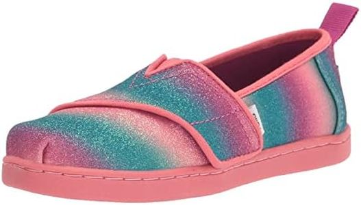 TOMS Tiny Girl's Alpargata Espadrille Loafer Flat, Dark Fuchsia Gradient Glitter, 8