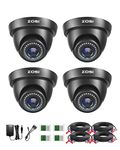 ZOSI 1 3 1000TVL 960H 24PCS IR Leds Security Surveillance CCTV Camera Had IR Cut 3.6mm Lens High Resolution Outdoor Weatherproof Cameras- 65ft 20m IR Distance Aluminum Metal Housing 4pcs cameras