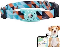 Konity AirTag Cat Collar, Compatible with Apple AirTag, Polyester Pet Kitten Puppy Collar with Silicone AirTag Holder for Small Dogs, Blue Ethnic, XS: 8''-12'' Neck