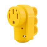 PEAKTOW PTR0154 Heavy Duty 50Amp 125/250V RV Replacement Female Plug Receptacle Adapter with Ergonomic Handle ETL Listed