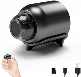 Florea Mini Wireless WiFi Camera, Hidden Camera, Mini Security Camera, with Night Vision, with Mobile App, Real-Time View, Suitable for Home/Office/Indoor/Outdoor (1 Pack, 64G Plug-in)