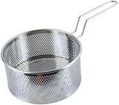 Baoblaze Fry Basket, Stainless Steel Round Deep Fry Basket French Chip Frying Serving Food - Large