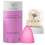 AZAH Reusable Menstrual Cup for Women | Ultra Soft, Odor & Rash Free | No Leakage | 100% Medical Grade Silicone | 8-10 Hours Protection | Pack of 1 | Small