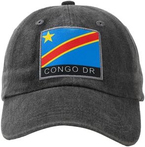 2026 World Cup DR Congo Fan Baseball Cap，Adjustable Flag Baseball Hat for World Cup Fan Black