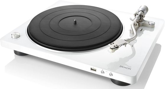 Denon USB Vinyl Record Player – 3-Speed Turntable, Phono EQ, White