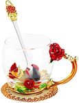 WD&CD Rose Butterfly Glass Tea Coff