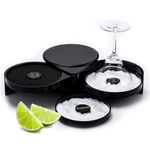 Salt Rimmer, Bar Glass Rimmer Margarita Salt Sugar Cocktail Rimmer 3 Tier Rotating Trays Bartender Tool for Bar, Clubs, and Home Parties (1)