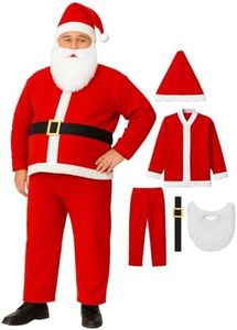Nicky Bigs Novelties Adult Cheap Santa Claus Suit Costume 5pc Set Christmas Pub Crawl Suit Outfit