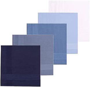 5 Pieces Mens Handkerchiefs Large,Cotton Handkerchiefs Pocket Squares Hankies Men s Handkerchieves Gift-5 Colors