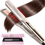 ELLA BELLA® Titanium Flat Iron Hair Straightener (with Infrared) • Professional Straightening Iron • Digital Display to Accurately Control Temperature • As Featured in Good Housekeeping