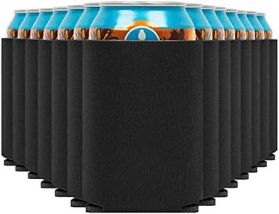 Blank Beer Can Coolers Sleeves (14-Pack) Soft Insulated Beer Can Cooler Sleeves - HTV Friendly Plain Black Can Sleeves for Soda, Beer & Water Bottles - Blanks for Vinyl Projects Wedding Favors & Gifts