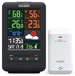 Youshiko (Official 2024 UK Version/Premium Quality), Large Screen Wireless Weather Station, Radio Controlled Clock Indoor Outdoor Temperature Thermometer, Humidity Barometric pressure heat index