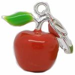 Sexy Sparkles Women's Clip On Apple Charm for Jewelry W/Lobster Clasp