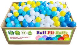 Ball Pit Balls 1000 Count for Kids, Children Crush-Proproof Plastic Balls for Ball Pit with 4 Bright Colors, Safe and Non-Toxic, BPA Free, Baby Toddler Pit Balls with Storage Net Bag (2.2inch)