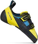 SCARPA Men's Vapor V Rock Climbing Shoes for Sport Climbing and Bouldering - Ocean/Yellow - 8-8.5