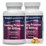 Evening Primrose Oil 500mg | 2X 180 Capsules | Cold Pressed Soft Gel Capsules | Contains Rich Concentrations of Gamma Linolenic Acid (GLA)