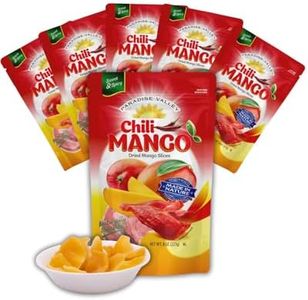 Dried Mango Slices - Delicious Texture Soft & Juicy Low Sugar Added Dried Mango - Naturally Ripened Mangos Dried Fruits - Gluten Free Dry Mangoes Natural Source of Vitamin C, Fiber, (8 oz chili 6 Pack)