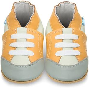 Baby Shoes with Soft Sole - Baby Girl Shoes - Baby Boy Shoes - Leather Toddler Shoes - Baby Walking Shoes, Yellow Trainers, 2-3 Years