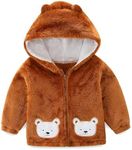Toddler Little Kids Cute Bear Hoodie Jacket Sherpa Fuzzy Spring Warm Sweatshirt Kids Coat Outfit Long Sleeve Hoodie for 4-5T Boys Girls