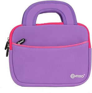 Contixo 7 Tablet Sleeve Bag Good V8/V9 Kids Tablet, Dragon Touch Y88X Pro/Y88X/M7 Kids Tablet, iPad Mini 4 3 2 1, Galaxy Tab A 8.0, Amazon Fire 7 and 8with Accessory Pocket (Purple)