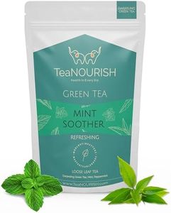 TeaNOURISH Mint Soother Green Tea | Darjeeling Loose Leaves | Blended with Fresh Mint & Peppermint Leaves | Refreshing & Calming Tea | 50 Cups Hot or Iced Tea - 100g