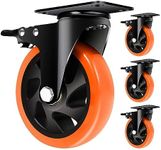 4" Caster Wheels Set of 4, Orange H