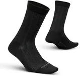 Feetures Everyday Ultra Light Cushion Crew Sock for Women - Moisture-Wicking Socks - Black, L (1 Pair)