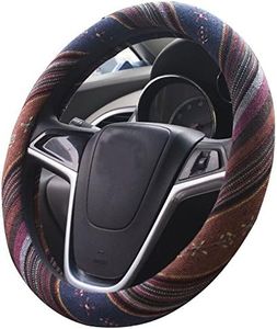 Mayco Bell 2016 Ethnic Style Coarse Flax Cloth Automotive Steering Wheel Cover Anti Slip and Sweat Absorption Auto Car Wrap Cover (F)