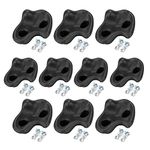 10PCS Black Rock Climbing Holds,Plastic Extra Large Comfortable Rock Climbing Stone Rocks Bright Colors Wall Stones with Screw Pad and Nut for Outdoor Indoor Climbing Frames Playground