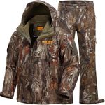 NEW VIEW Camo Hunting Clothes for Men,Quiet Warm Hunting Jacket and Pants,Water Resistant Hunting Suit for Deer Duck Bow Hunt, Nv Camo Tree, Medium