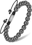 MagnetRX® Magnetic Hematite Bracelet – MAX Strength Magnetic Stones – Beaded Magnetic Bracelets for Men and Women (Classic 8mm Bead)