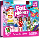 JOVA Klever Kits Foil Magnet Dress-Up Kit, 2-in-1 Fashion DIY Craft for Kids Paper Dolls for Girls Ages 4 5 6 7 8 9 Travel Activity Birthday Gifts with Display Box