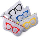 Soleebee 4 Pack Portable Eyeglasses Bag Case Soft Felt Zipper Glasses Purse Bag Makeup Storage Pouch Multicoloured, Multicoloured