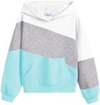 Arshiner Girls Color Block Hoodies Colorblock Sweatshirt Fall Hooded Sweatshirts Hoodies for Teen Girls Girls Hoodies Size 8-10 Gray Hoodie