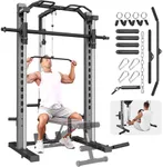 OPPSDECOR All-in-One Adjustable Smith Machine with LAT-Pull Down System Multi-Function Power Cage for Home Gym Cable Crossover Squat Rack of Workout Machine Training Equipment with Attachments