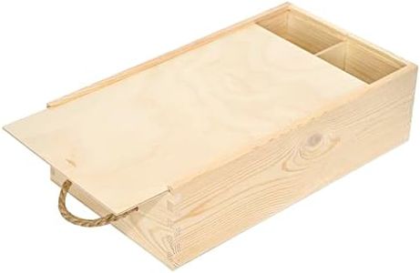 Creative DECO Caja Madera Vino | Tapa Deslizante y Cuerda | 2 Botellas | 35 x 21 x 11 cm | Perfecta para Regalo Decorar Decoupage Almacenamiento Decoración Manualidades Navidad