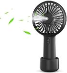 Portable Hand held Misting Fan, Small Personal USB Rechargeable Battery Operated Spray Fan Mister with 20ml Water Tank Mist Lash Fan Quiet 3 Speed Strong Cooling Wind for Travel Office Outdoors black