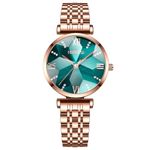 NIBOSI Women Stainless Steel Watches Analog Rose Gold Band and Square Dial Women's Watch for Girls&Miss&Ladies Diamond Studded with Stylish Watches Waterproof