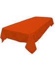 LA Linen Polyester Poplin Washable Rectangular Tablecloth, Stain and Wrinkle Resistant Table Cover 60x84, Fabric Table Cloth for Dinning, Kitchen, Party, Holiday 60 by 84-Inch, Orange