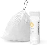 simplehuman CW0414 Code Q Custom Fit Bin Liner Bulk Roll Pack, White Plastic (8 Roll Pack of 30, Total 240 Liners)