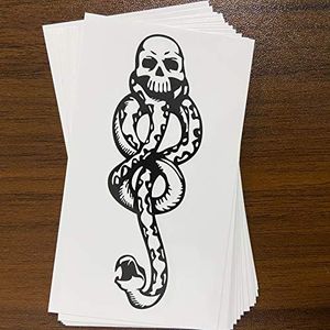 16 Sheets PADOUN Temporary Tattoos Snake Death Eaters Dark Mark Mamba Skull Temporary Tattoo for Men Women Kids Costume Accessories and Parties