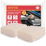 GADLANE Genuine Chamois Leather Pads - 2 Pack Absorbent Chamois Leathers for Cars - Dual Purpose Demister Pad for Car Windscreen, Mirrors, Window - No Smear Chamois Leather Sponge Fog Remover (2 Pack)